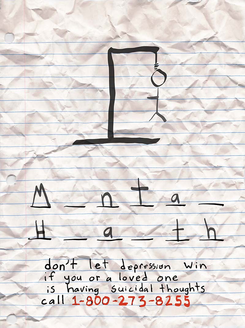Suicide Prevention Poster with phone number